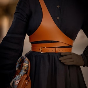 Leather chest harness womens, Leather waist harness,Leather underbust harness,Leather dress harness,Body harness for women,Plus size harness