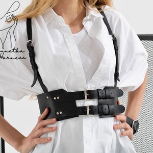 Leather chest harness for women, Leather underbust harness, Leather waist harness womens, Harness top for women, Plus size harnesses women