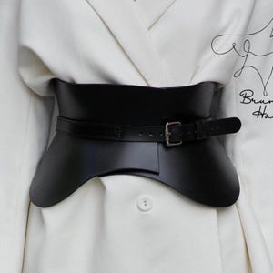 Leather basque waist corset, Wide genuine leather belt, Leather peplum belt, Wide leather corset belt, Wide leather belt for dress