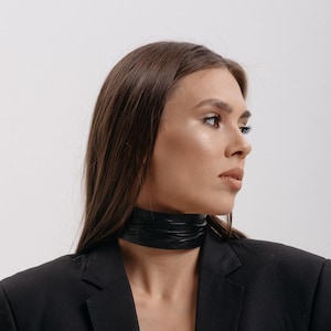 Wide leather choker, Real leather choker, Custom leather choker, Handmade leather choker collar, Thick leather choker, Black leather choker