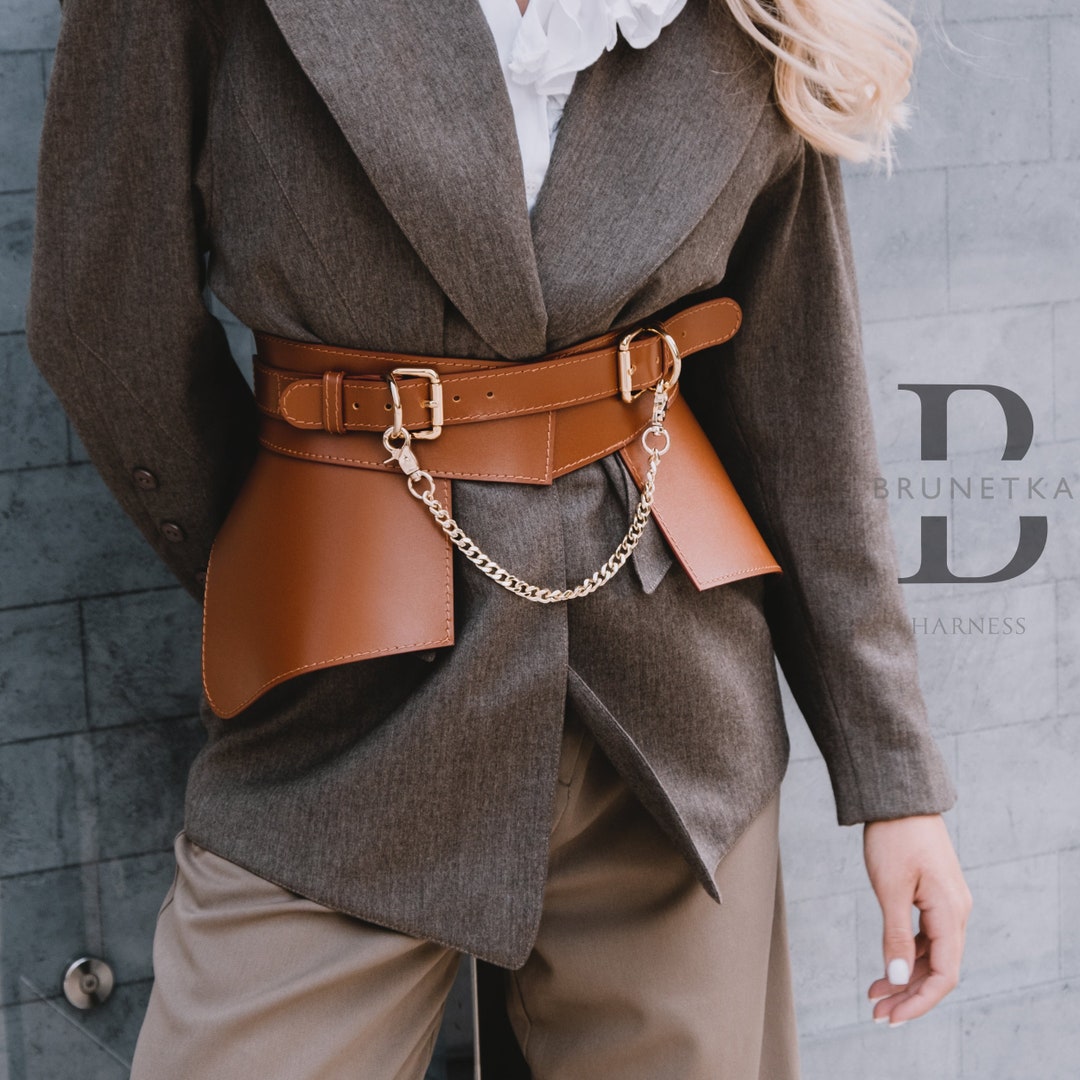 genuine leather corset belt