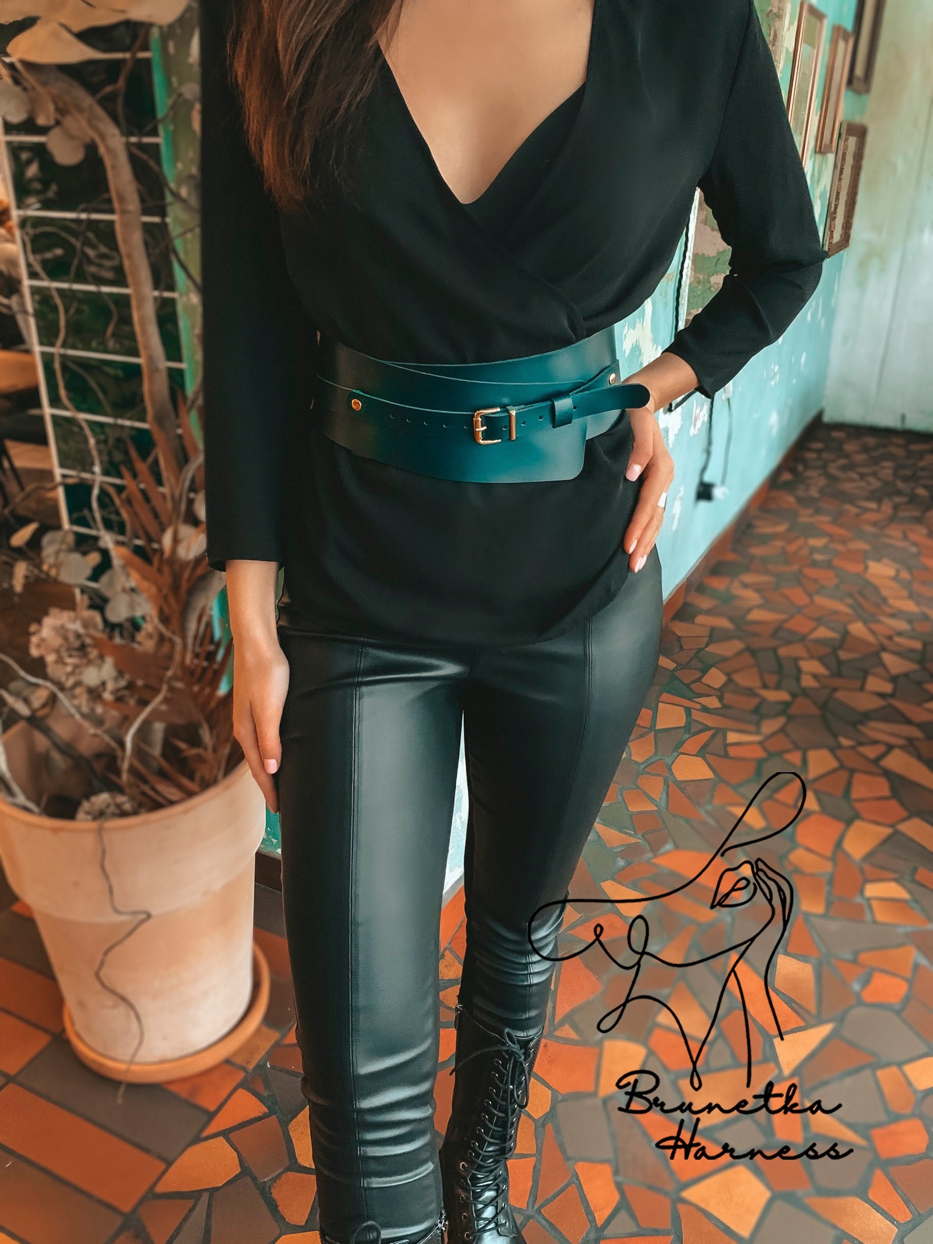 Plus Size Peplum Belt, Leather Belt Skirt, Leather Peplum Belt