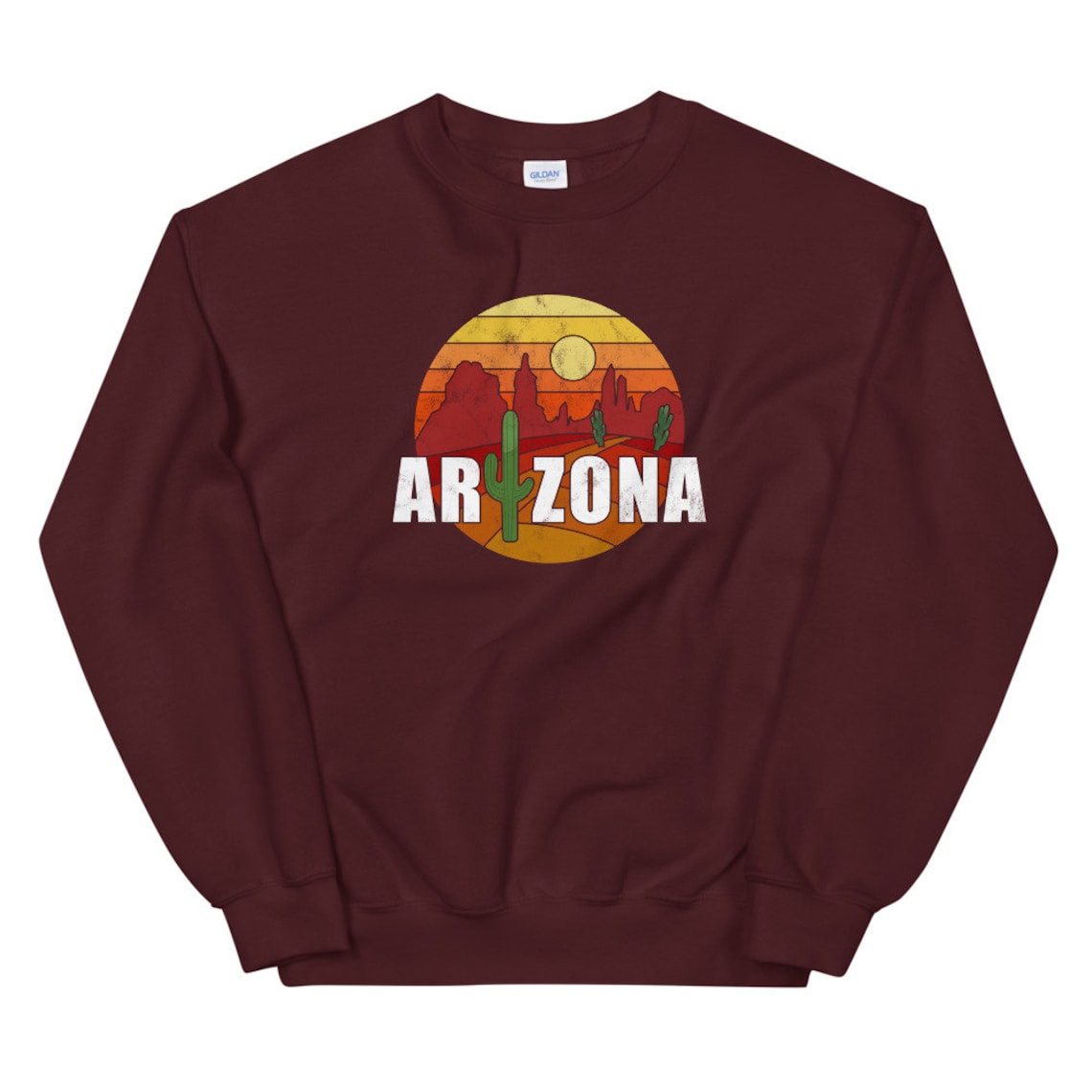 Arizona State Sweatshirt AZ Sweatshirt Vintage Sunset Etsy