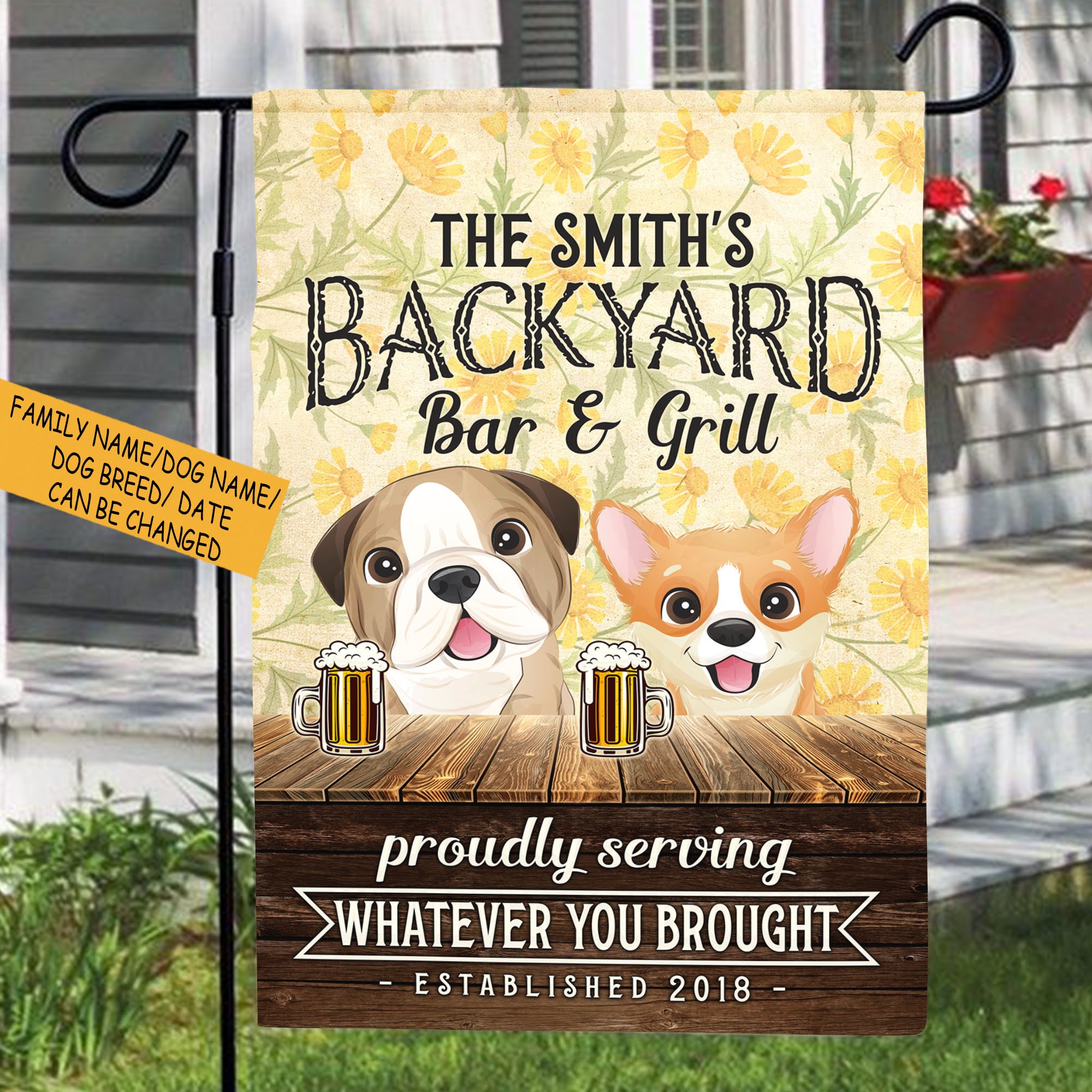 Bar de patio trasero personalizado y bandera de la parrilla | Etsy