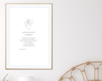 Línea Art Love Poetry - 'Encontrado en la traducción'