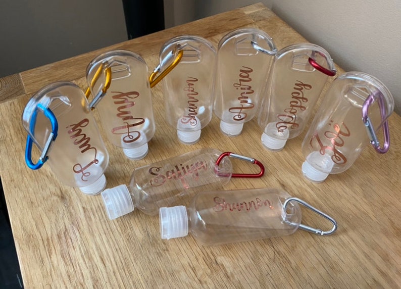 Personalised Gel Bottles with Clip /Empty Mini Travel Etsy