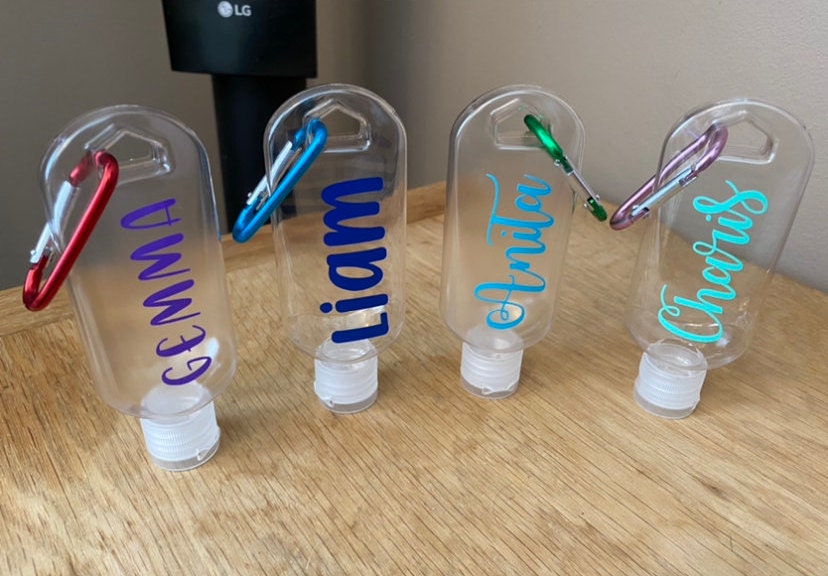 Personalised Gel Bottles with Clip /Empty Mini Travel Etsy