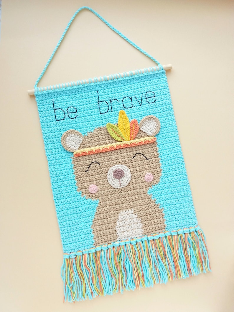 Crochet Baby Wall Hanging Pattern Wall Decor Crochet Pattern Etsy