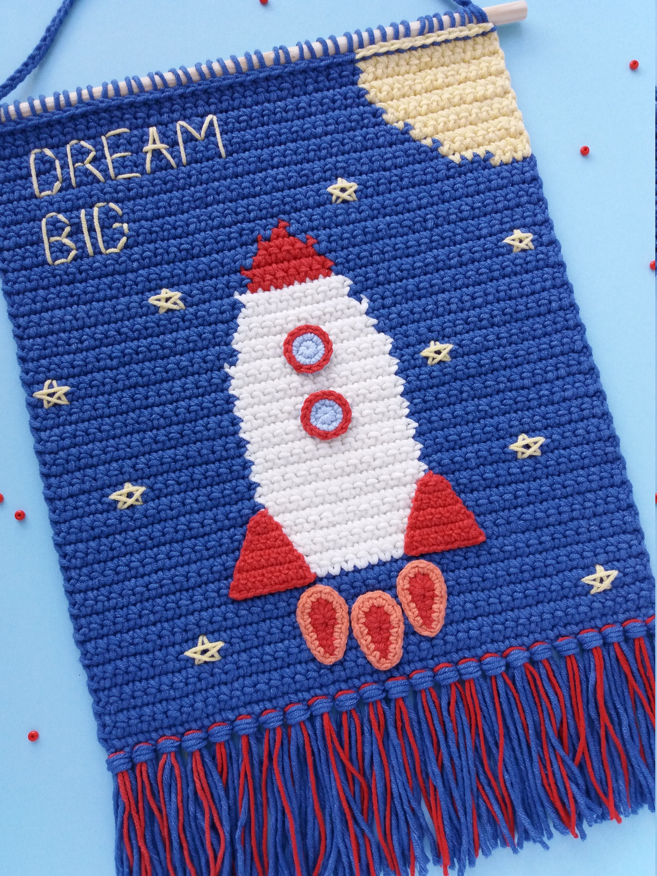 Crochet Wall Hanging Decor Pattern Space Wall Decor Pattern Etsy