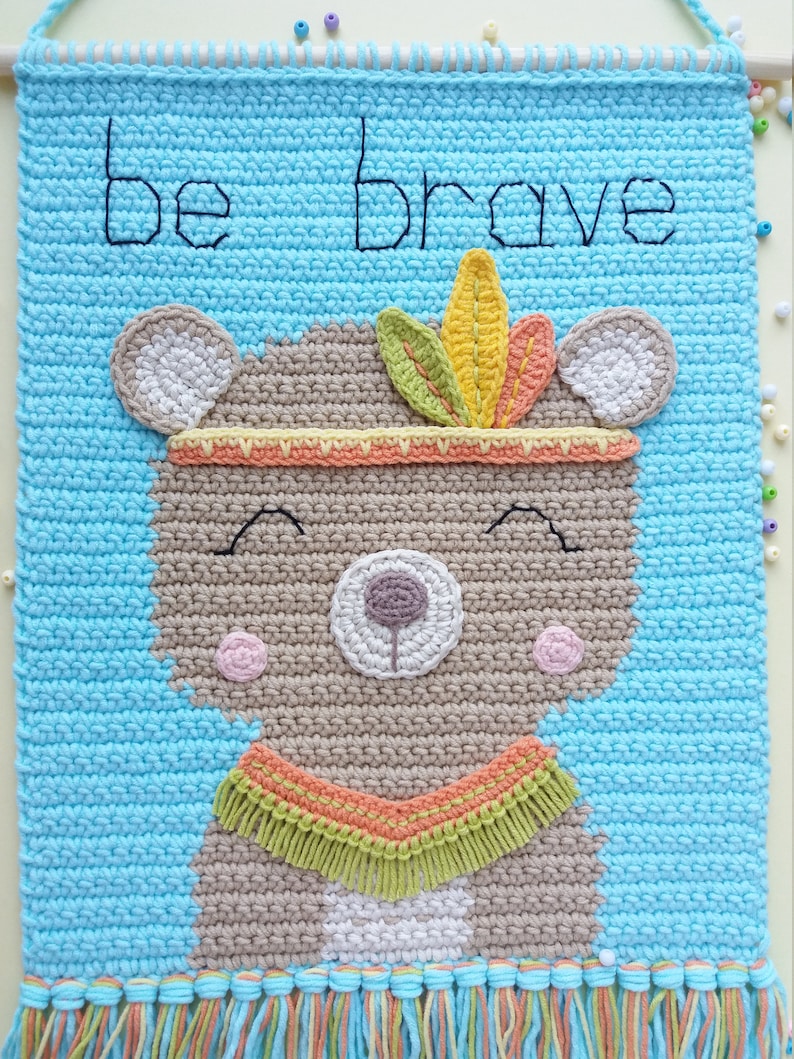 Crochet Baby Wall Hanging Pattern Wall Decor Crochet Pattern Etsy