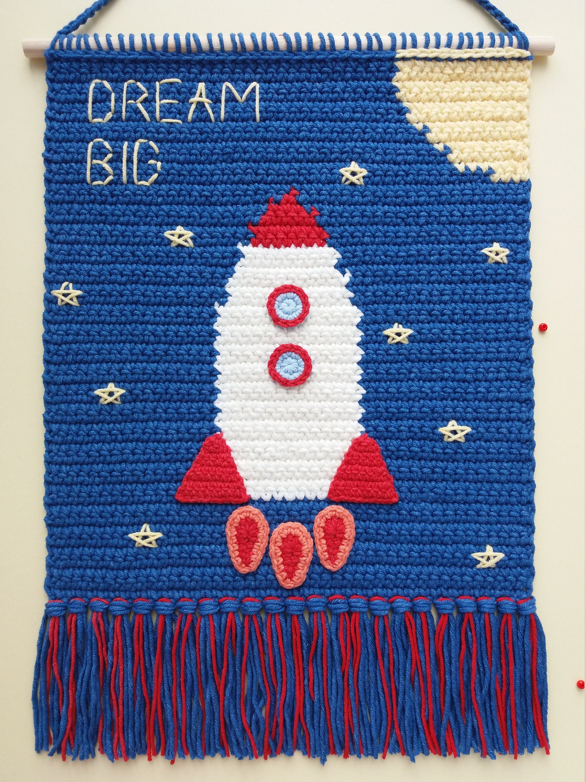 Crochet Wall Hanging Decor Pattern Space Wall Decor Pattern Etsy