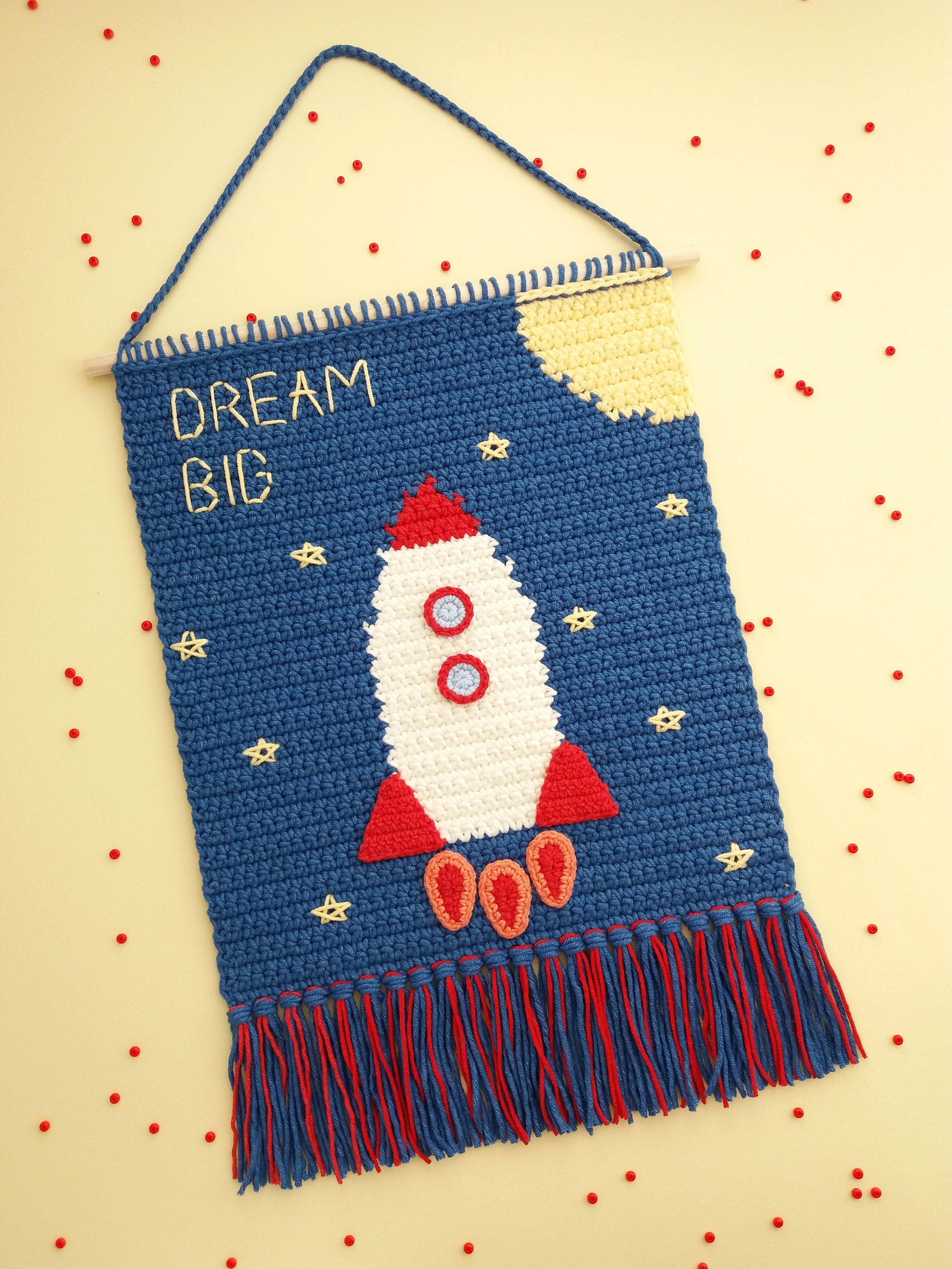 Crochet Wall Hanging Decor Pattern Space Wall Decor Pattern Etsy