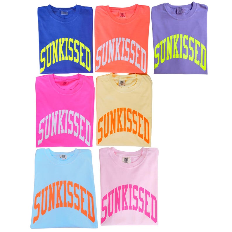 Camiseta rosa neón besada por el sol, camisetas de verano, camisetas oversize, camisetas preppy, camisetas playeras, ropa preppy, camisa de colores cómodos, camiseta de verano de moda imagen 6