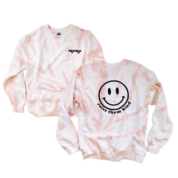 Mama Tie-Dye Smile Sweatshirt Set Mommy and Me Sweatshirt Matching Mom Smiling Face Sweater Mama Crewneck Mama and Mini