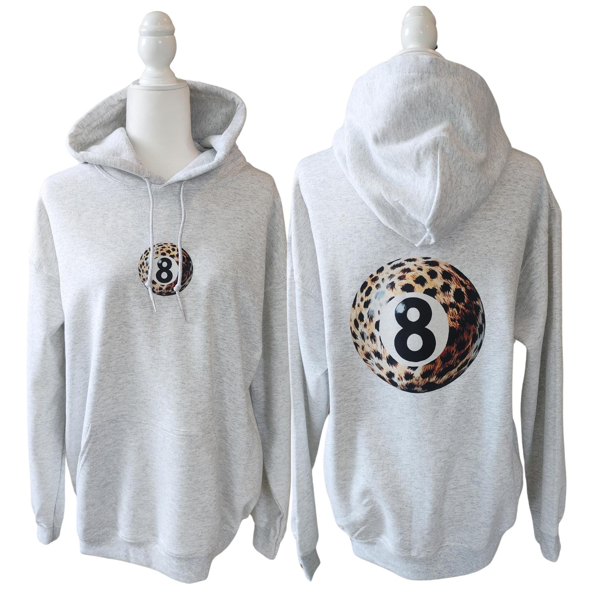 Leopard 8 Ball Hoodie: Y2K Preppy, Trendy Cheetah Lucky Billiards