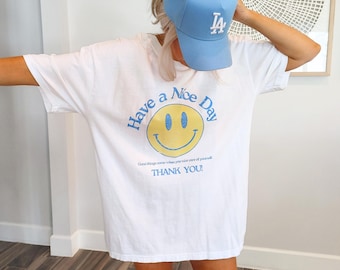 Retro Smile Face Shirt: Distressed 70s Style, Have a Nice Day Comfort Colors Trendy Tshirt