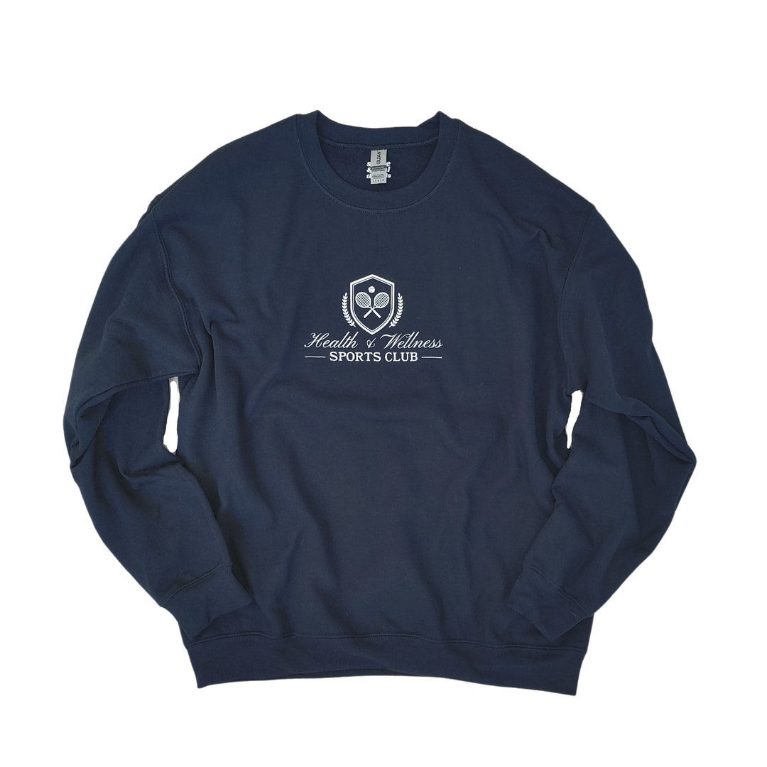 Health and Wellness Sports Club Sweatshirt Preppy Oversized