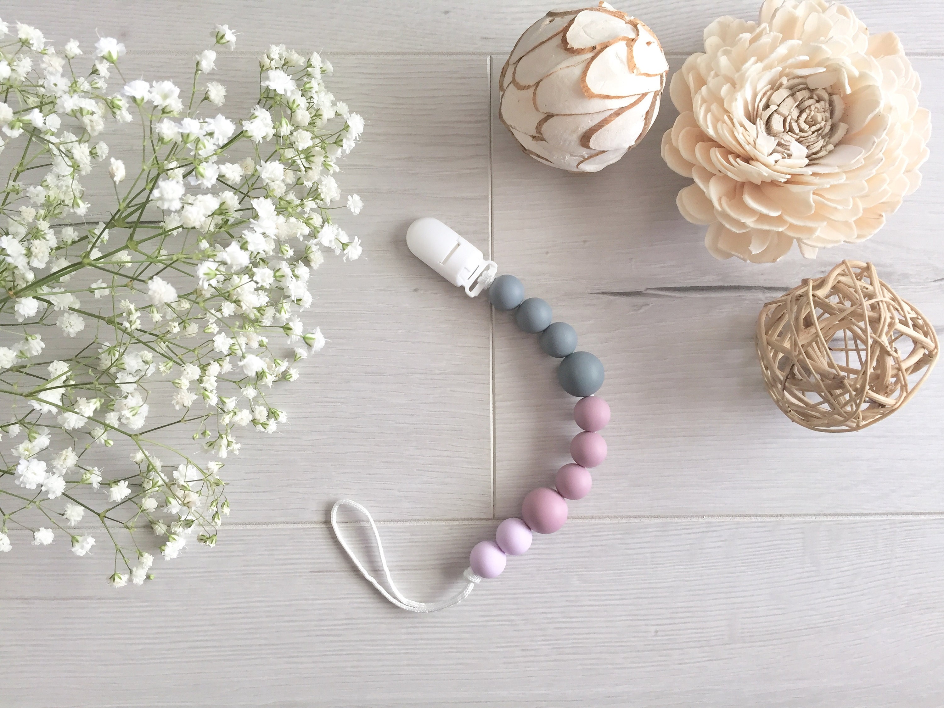 Silicone Beaded Soother Clips/pacifier Clips/baby Shower/baby Etsy