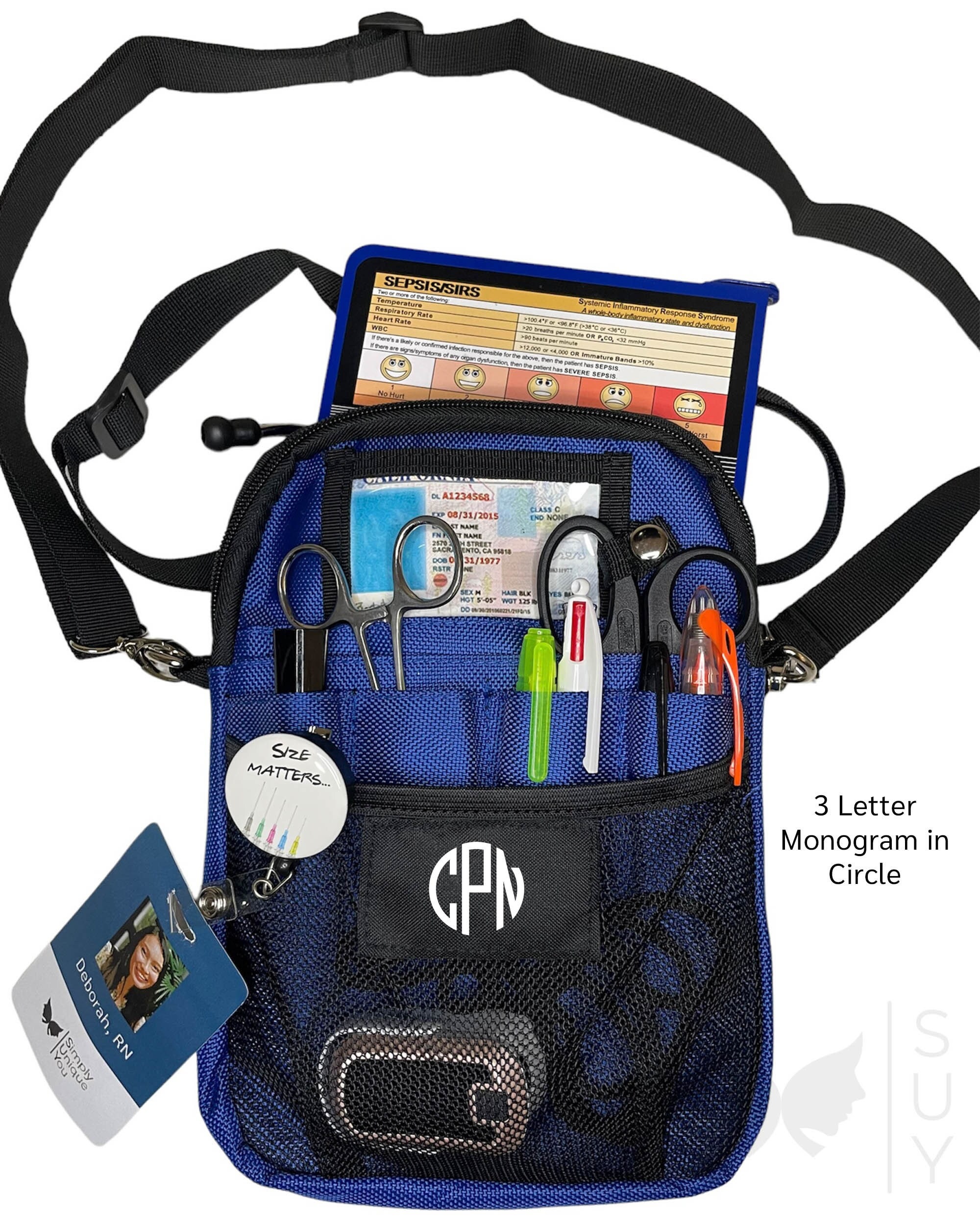 Gift for Nurse or Healthcare Hero Personalized Bag Spacious Blue