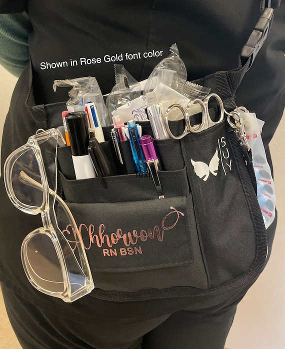 Nurse Bag Fanny Pack Black Medical Bag Organizer With Mesh Pocket and Velcro Strap Nurses Week Graduation Gift Etsy