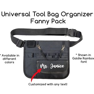 Personalized Bag for Nurse, Work Bag Custom Fanny Pack, Nurses Week - RN, NP, Paramedics, Doctor, Resident Graduation Gift Black