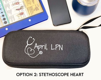 Custom Stethoscope Case for Littman Stethoscope Case | Black Hard Protective Zipper Case, Graduation Gift