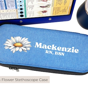 Stethoscope Case, Custom Gift, Birth Flower Design, Nurse Gift Personalized Fits Littman Stethoscope