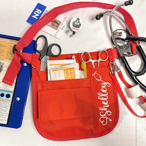 Personalized Gift | RED Medical Nurse Fanny Pack, Waist Organizer Bag Belt, Graduation Gift Nurses Week