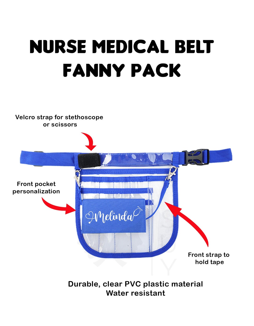Clear blue top fanny pack