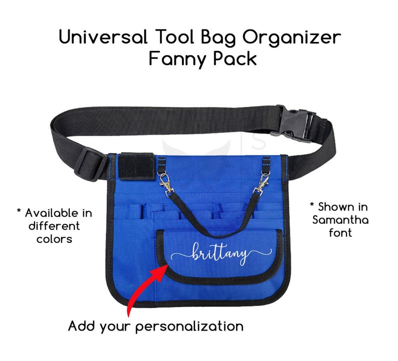 Personalized Bag for Nurse, Work Bag Custom Fanny Pack, Nurses Week - RN, NP, Paramedics, Doctor, Resident Graduation Gift Blue