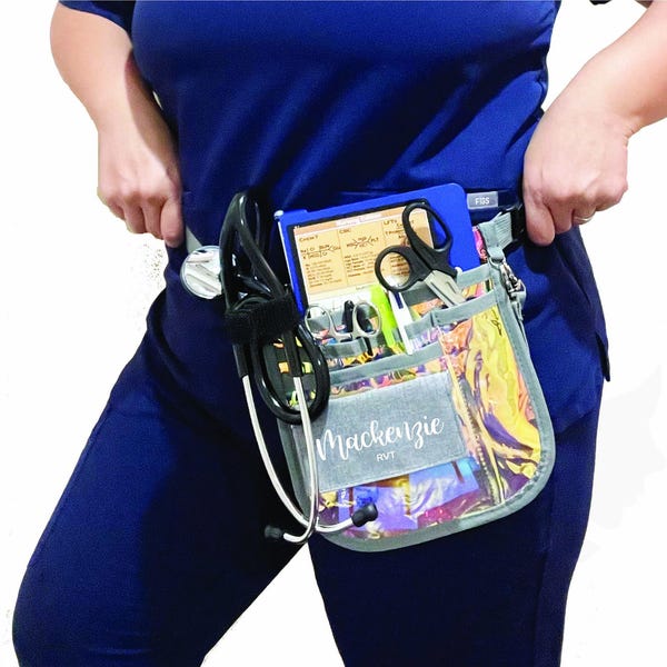 Nursing Gifts, Student Nurse Fanny Pack Tool Belt - Clear Pearl Grey