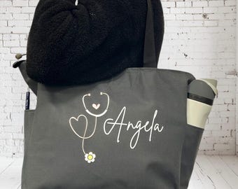 Nurse Gift, Nurse Graduation, Large Hospital Bag, Personalized Nurse Tote Bag, Nurses Week Gift, Custom Nurse Gift