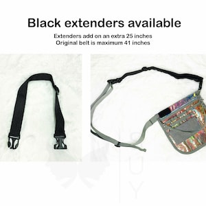 Black Fanny Pack Extender Strap | Up to 25 inches | Works only with SUY Gifts Small Fanny Packs