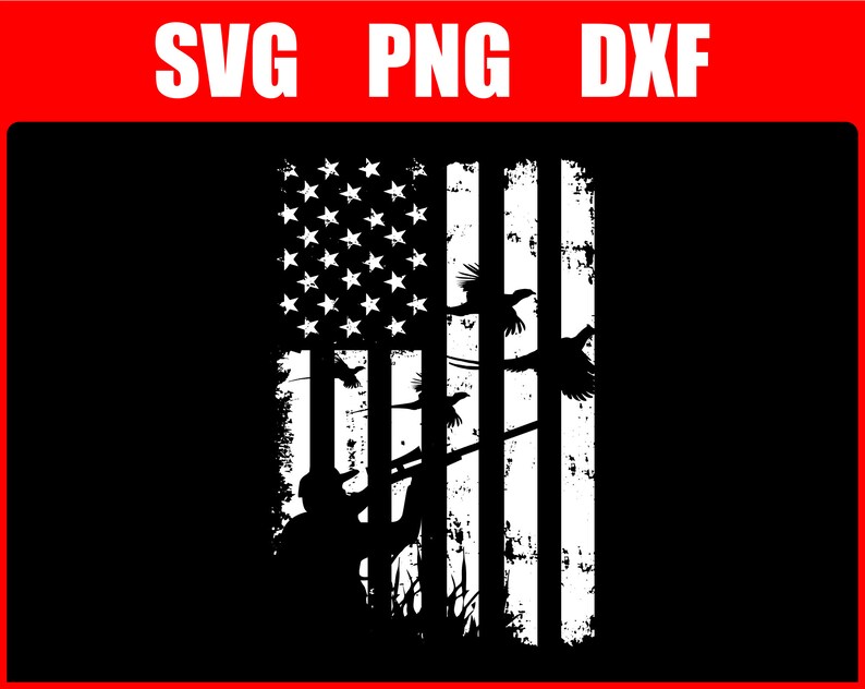 Download Pheasant Hunting SVG USA Flag Distressed American Flag SVG ...