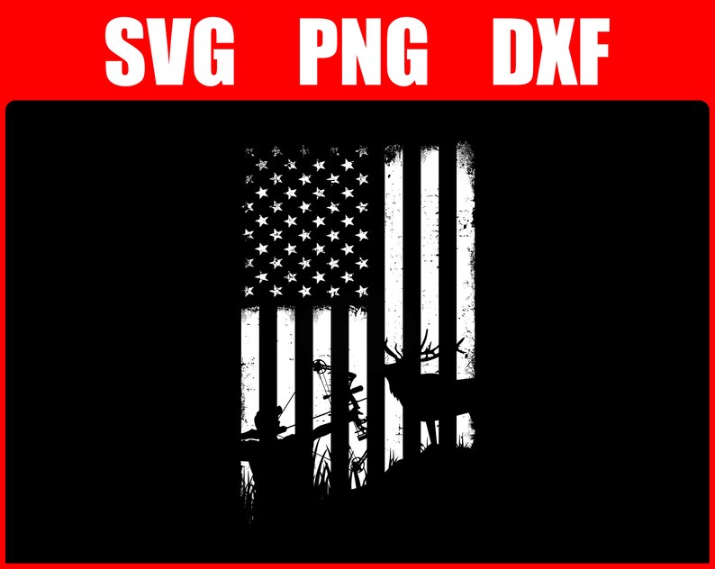 Download USA Flag Bow Hunting SVG American Flag SVG Elk Hunting Svg ...