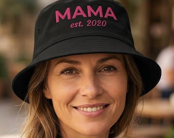 Custom Mama Embroidered Bucket Hat | Personalized Mother's Day Gift for Mom or Grandma | 15 Embroidery Text Colors