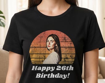 Custom Vintage Shirt with Photo & Text | Personalized Retro Sunset Picture Tee | Gift for Birthday or Anniversary