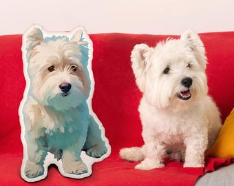 Custom Pet Photo Pillow: 3D Shaped Dog/Cat Memorial Gift