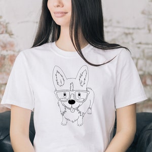 Cute Nerd Corgi T-Shirt, Dog Shirt, Corgi T Shirt, Dog Lover Gift, Funny Corgi Shirt, Corgi Mom Shirt, Corgi Dad Shirt, Dog Owner Tee