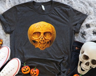 Pumpkin Skull Shirt, Halloween Shirt, Pumpkin Shirt, Halloween Gift, Fall Shirt, Halloween Pumpkin T-Shirt, Horror Shirt, Halloween Crewneck