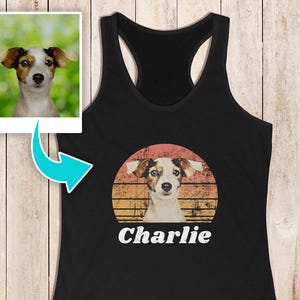 Custom Dog Photo Racerback Tank Top: Personalized Pet Shirt