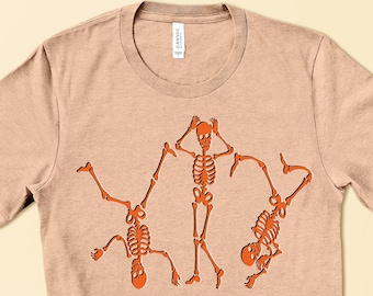 Dancing Skeleton Shirt, Halloween Shirt, Fall Shirt, Spooky Season Shirt, Break Dancing Skeletons, Funny Skeleton, Skull Shirt, Unisex Tees