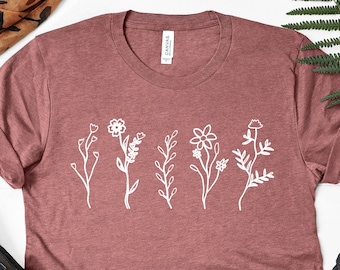 Wildflowers Shirt: Botanical Print, Nature Lover Tee