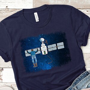 Cowboy in Space T-shirt: Funny Satellite Graphic Tee