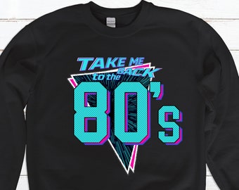 80s Retro Sweatshirt: Teal & Purple Vintage Crewneck