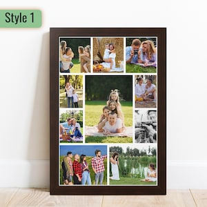 Custom Family Photo Collage Wall Art, Personalized Framed Poster Perfect as Anniversary Gift or Housewarming Gift, Picture Wall Decor