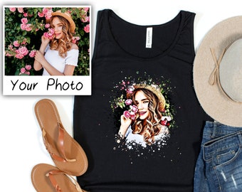 Custom Photo Tank Top: Personalized Picture Shirt, Unisex Gift