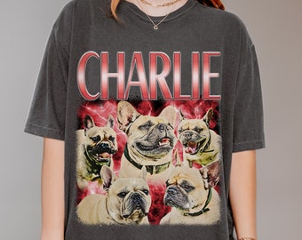Custom Pet Portrait Shirt: Bootleg Style Dog Remembrance Gift