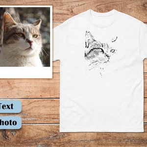 Custom Cat Drawing Shirt, Custom Cat Shirt, Custom Pet Shirt, Cat Lover Shirt, Cat Lover Gift, Personalized T Shirt, Gift for Cat Lovers