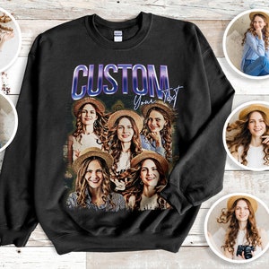 Custom Sweatshirt, Photo Sweatshirt, Personalized Vintage Style Sweatshirts, Birthday Gift, Custom Hoodie, Graphic Hoodie, Custom Crewneck